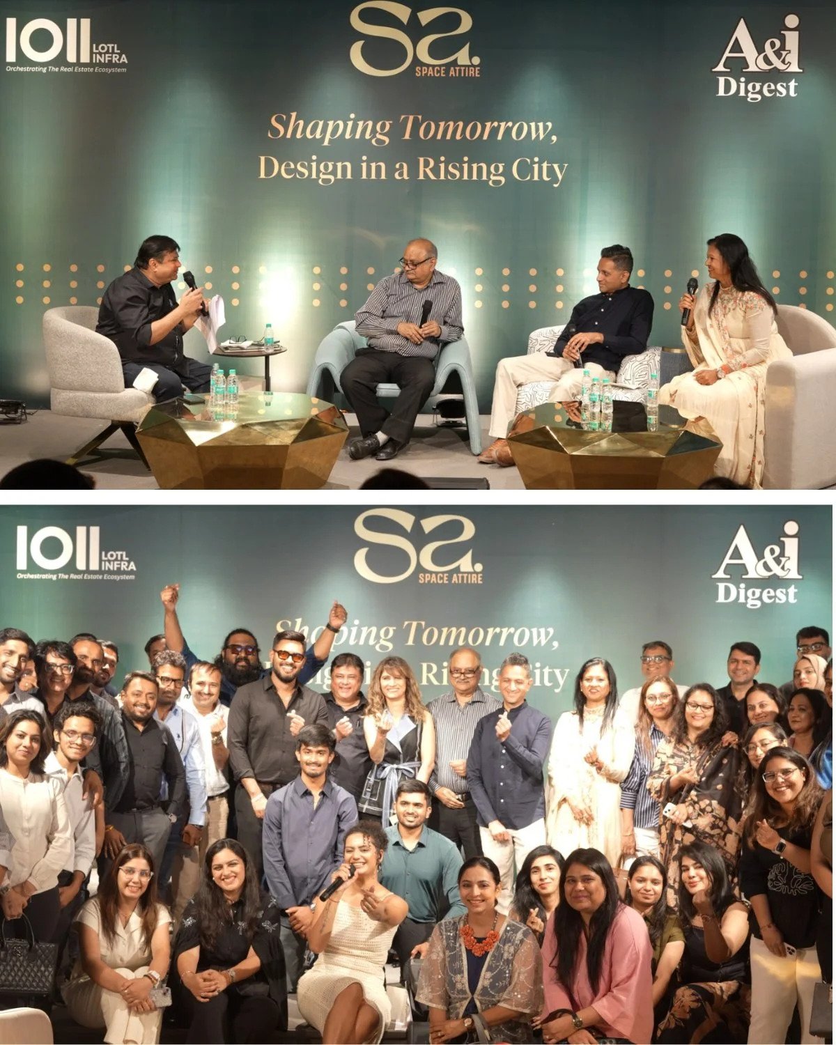 B2B architect gathering at Space Attire with A&i Digest panel and group photo
